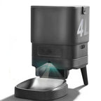Distributeur automatique de croquettes Esprit Chat 4L en acier inoxydable avec bol amovible et design moderne gris