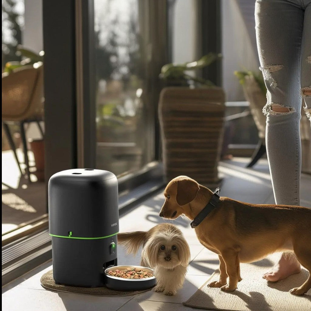 Distributeur automatique de croquettes connecté Esprit Chat noir avec caméra HD pour chiens et chats