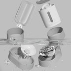 Distributeur Esprit Chat 2-en-1 pour croquettes et eau, en plastique, design modulaire pratique pour chats.
