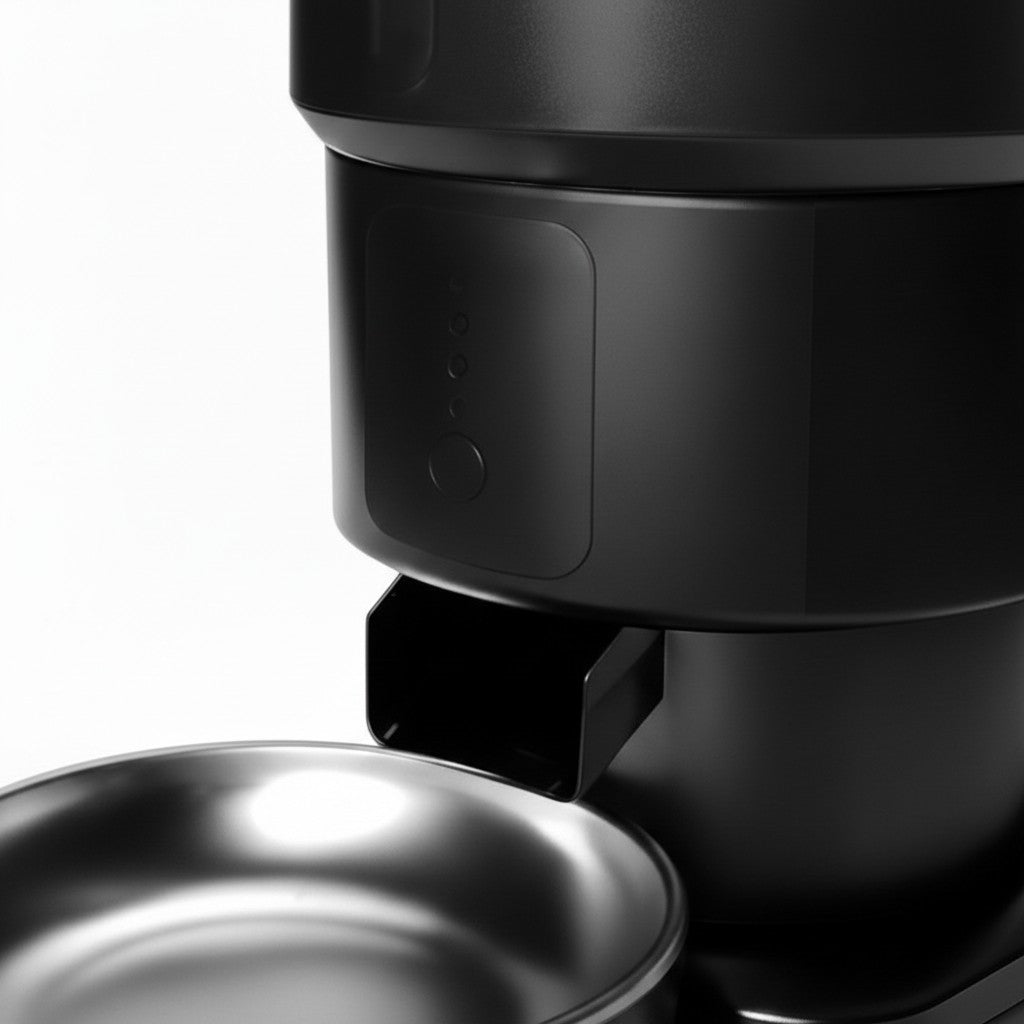 Distributeur automatique de croquettes Esprit Chat noir avec bol en acier inoxydable pour chat