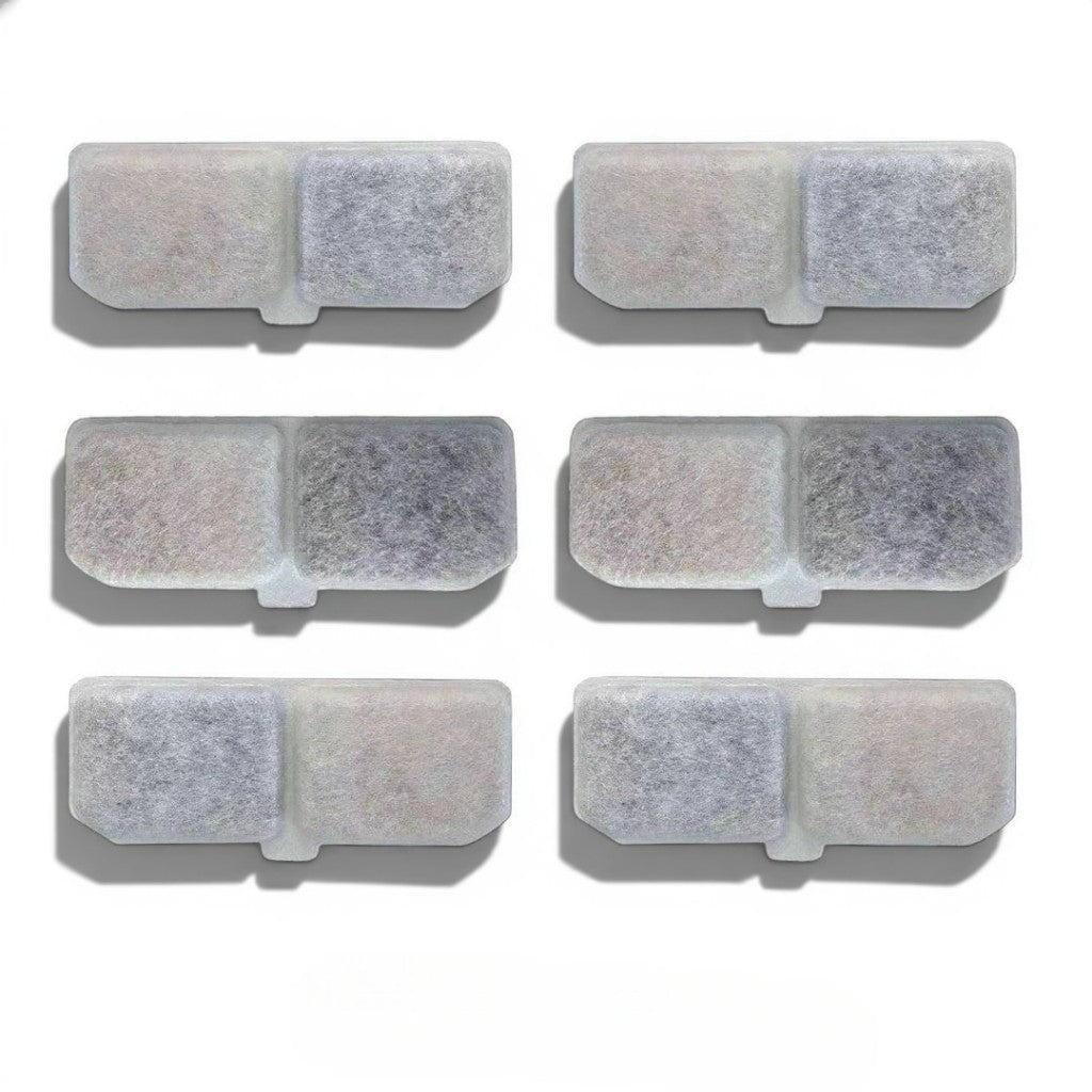 Esprit Chat lot de 6 filtres blancs pour fontaine à eau pour chat, en plastique, rectangulaires.