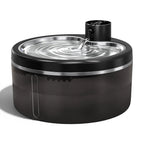 Fontaine à eau silencieuse en acier inoxydable noir pour chats Esprit Chat avec capteur de mouvement et filtration.