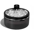 Fontaine à eau silencieuse en acier inoxydable noir pour chats LABEKA avec capteur de mouvement et filtration.