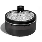 Fontaine à eau silencieuse en acier inoxydable noir pour chats LABEKA avec capteur de mouvement et filtration.