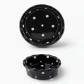 Gamelle Esprit Chat ronde en céramique noire à pois blancs pour chat