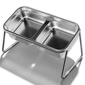 Gamelle double Esprit Chat en acier inoxydable sur pieds pour une alimentation stable et ergonomique