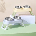 Gamelle double surélevée Esprit Chat en acier inoxydable avec support réglable pour chat