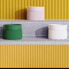 Gamelles surélevées en céramique Esprit Chat en blanc, rose et vert, design moderne et ergonomique pour animaux