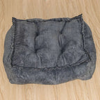 Grand panier Esprit Chat gris en fibre douce et rembourrée pour le confort des animaux