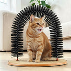 Chat roux passant sous un arche de brossage Esprit Chat noir pour le toilettage et le massage du pelage