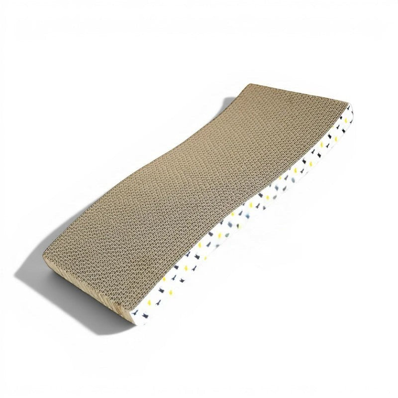 Griffoir Esprit Chat en carton ondulé avec motif de chatons, double couche, idéal pour les griffes.