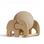 Griffoir pour chat Esprit Chat en forme d'éléphant en bois avec une balle en corde de coton beige pour les griffes