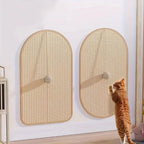 Esprit Chat griffoir mural en bois tressé avec balle suspendue, design arqué, pour chat.