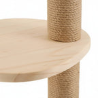 Griffoir mural Esprit Chat en bois naturel avec poteau en sisal pour chat