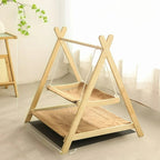 Esprit Chat hamac double pour chat en bois avec deux niveaux de couchage respirants pour un confort optimal
