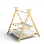 Esprit Chat hamac double pour chat en bois avec deux niveaux de couchage en tissu respirant gris