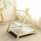 Hamac double Esprit Chat en bois avec deux niveaux de couchage en tissu respirant pour chats