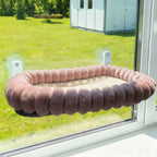 Hamac de fenêtre Esprit Chat en peluche rose avec ventouses robustes pour le repos et le bain de soleil des chats