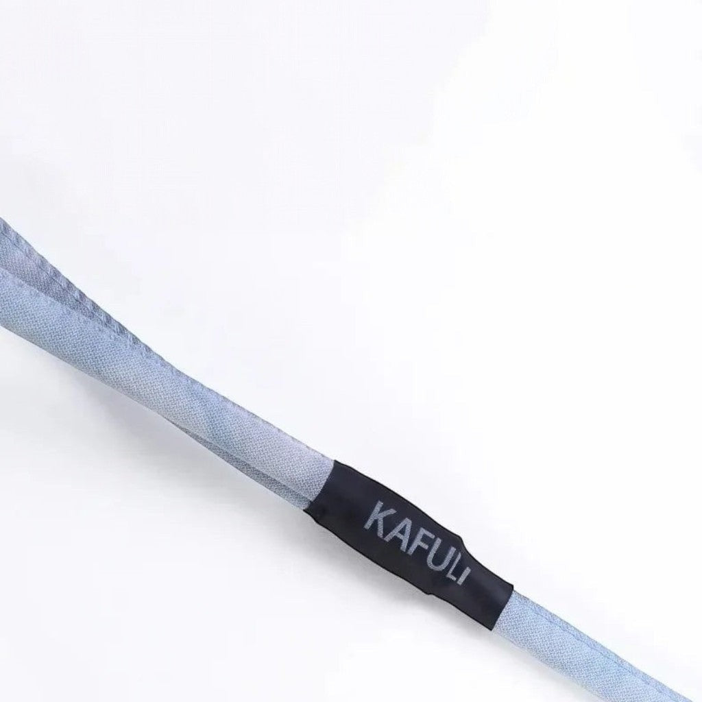 Harnais Esprit Chat bleu en tissu avec attache noire pour chaton