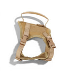Harnais pour chat Esprit Chat en nylon beige avec poignée et sangles réglables, caractéristiques rembourrées et à libération rapide.