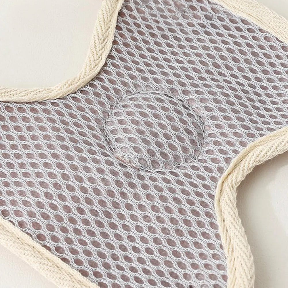 Harnais pour chat Esprit Chat en maille respirante grise avec bordures beiges, design confortable et léger