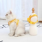 Harnais pour chat Esprit Chat jaune avec motif canard, en nylon, avec boucle détachable.