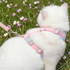 Harnais rose et bleu pour chat Esprit Chat avec laisse, en polyester, réglable, pour promenade en extérieur.