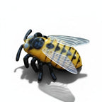 Jouet chat insecte électrique jaune et noir en plastique avec des ailes transparentes, idéal pour l'interaction.
