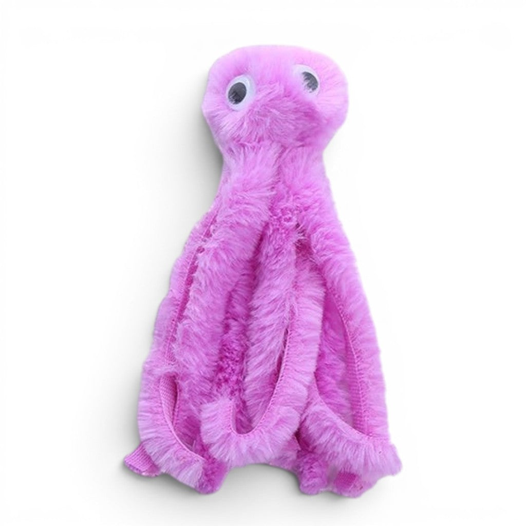 Jouet pour chat Esprit Chat en forme de poulpe rose en peluche douce avec des yeux mobiles amusants