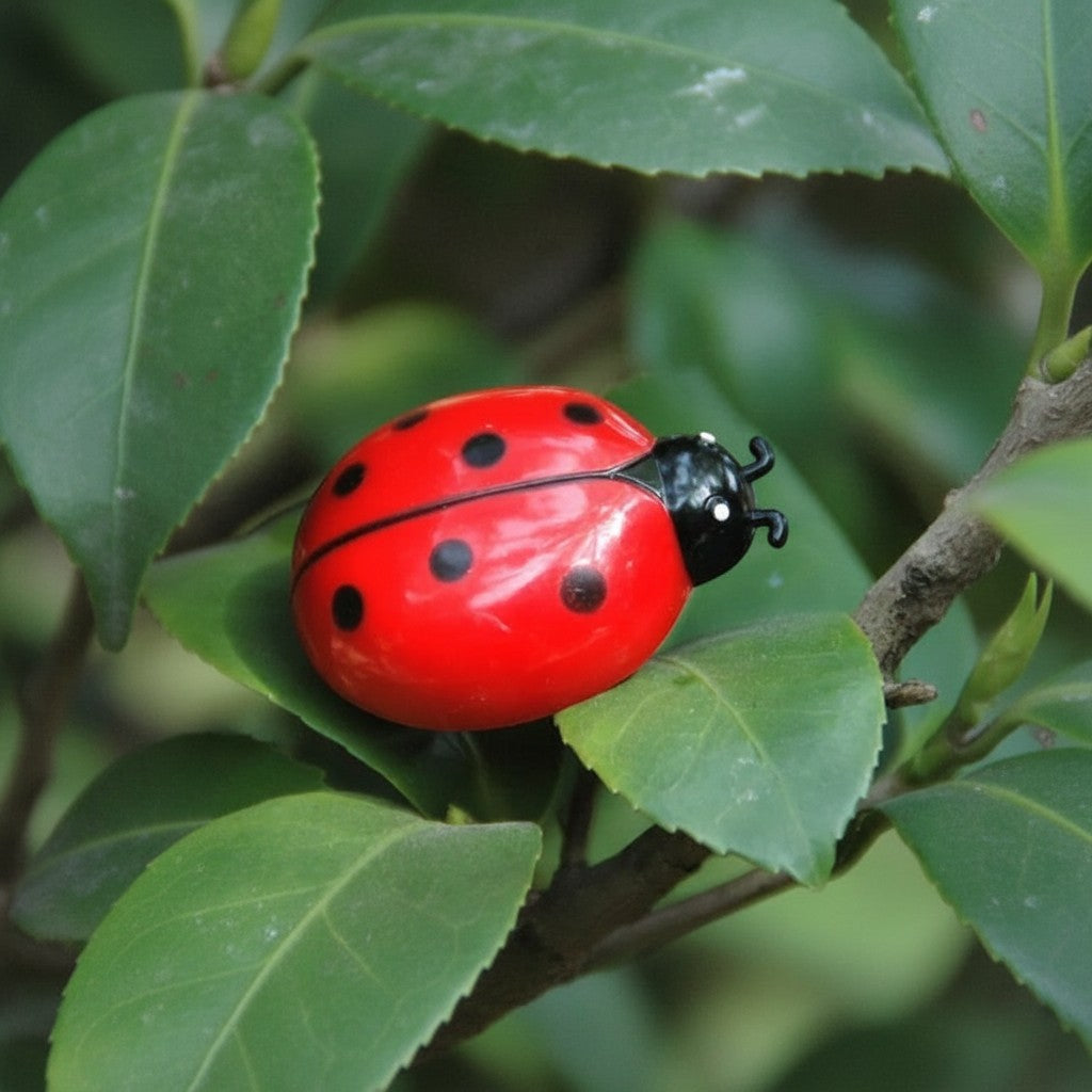 Jouet Esprit Chat en forme de coccinelle rouge et noire, en plastique, avec batterie intégrée, pour chat.