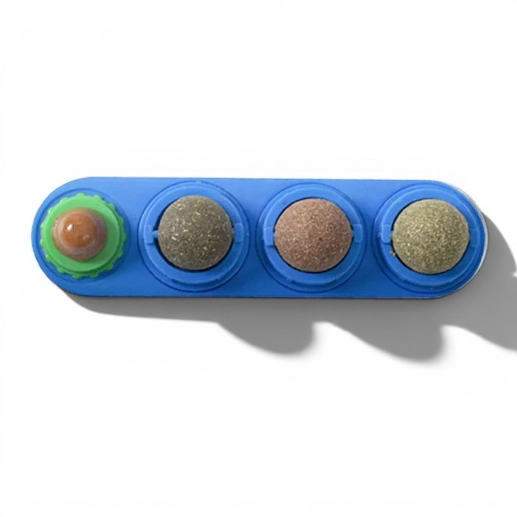 Jouet Esprit Chat pour chat avec boules d'herbe à chat rotatives pour le nettoyage des dents et le plaisir