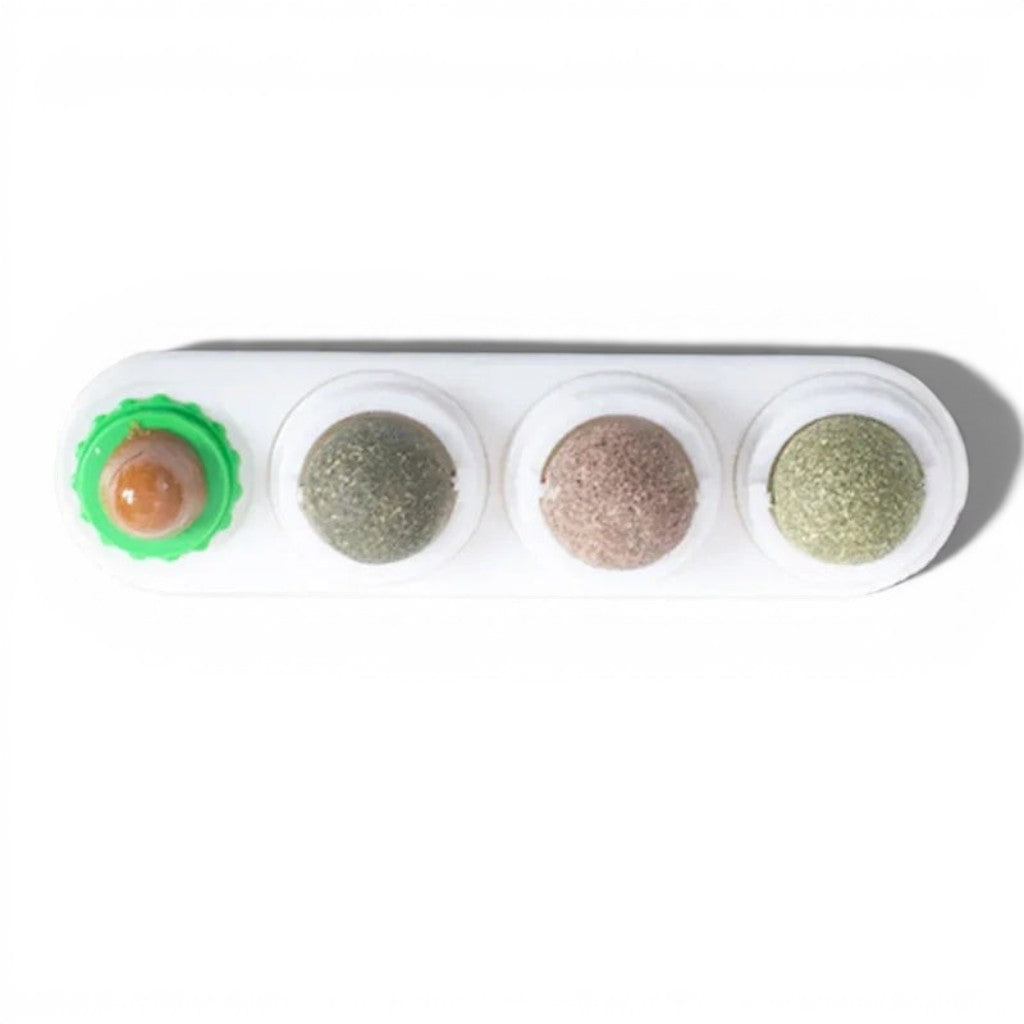 Jouet Esprit Chat pour chat avec boules d'herbe à chat rotatives pour le nettoyage des dents et le jeu interactif