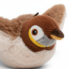 Jouet interactif Esprit Chat en forme d'oiseau en peluche douce marron et beige pour stimuler votre chat