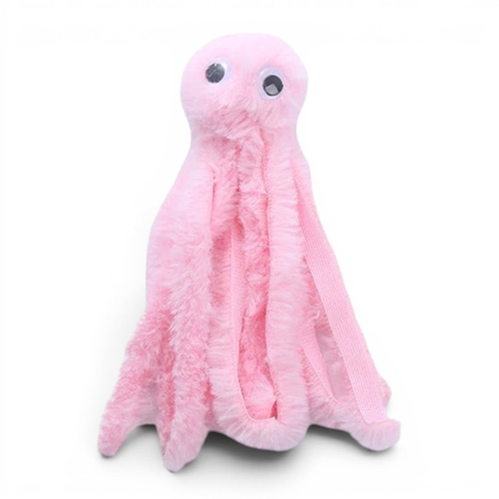 Jouet en peluche rose en forme de poulpe pour chat Esprit Chat avec des yeux mobiles amusants