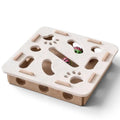 Jouet puzzle interactif Esprit Chat en feutre beige avec balles à grelots pour stimuler l'instinct de chasse du chat