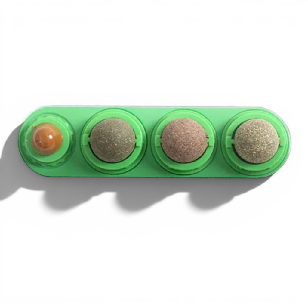 Jouet Esprit Chat rotatif avec boules d'herbe à chat et friandise pour l'hygiène dentaire et le plaisir du félin
