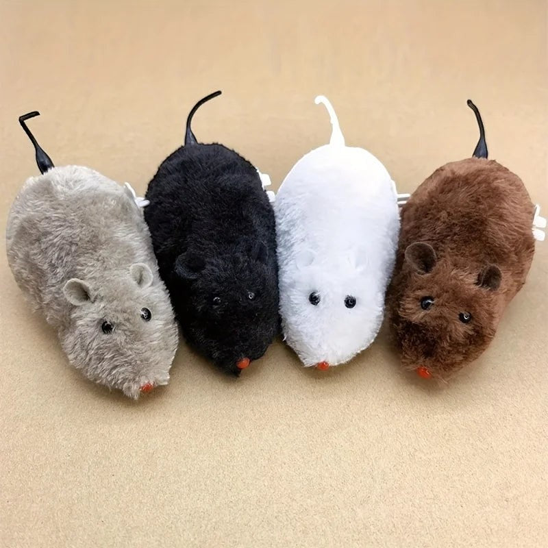 Esprit Chat Jouet pour Chat Souris en plastique et coton PP, disponible en gris, noir, blanc et marron.