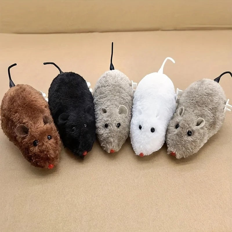 Esprit Chat Jouet pour Chat Souris en plastique et coton PP, disponible en marron, noir, gris et blanc.