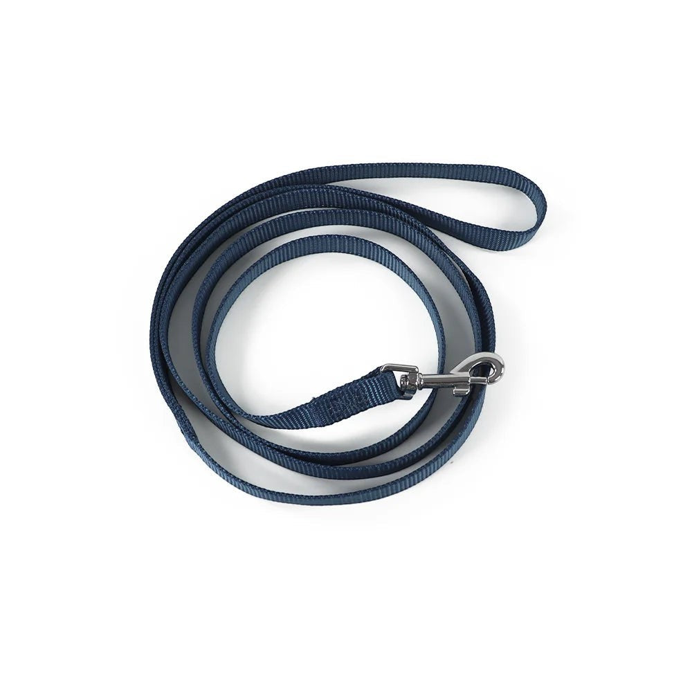 Laisse courte pour chat Esprit Chat en nylon bleu marine avec mousqueton métallique robuste