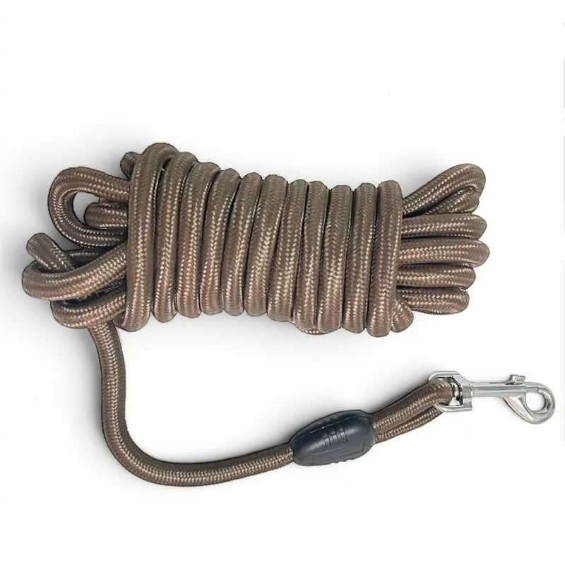Laisse pour chat Esprit Chat en nylon tressé marron avec mousqueton de sécurité robuste et poignée ergonomique