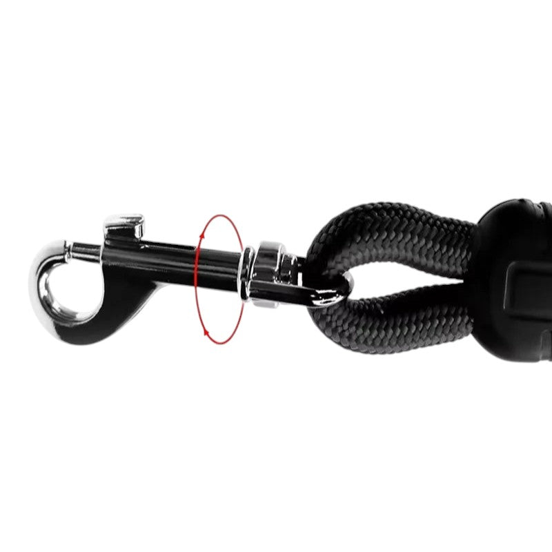 Mousqueton pivotant en métal noir sur laisse en nylon tressé Esprit Chat pour animal de compagnie