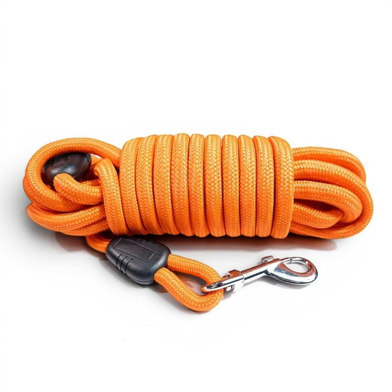 Laisse pour chat Esprit Chat en nylon tressé orange avec mousqueton en métal robuste et poignée ergonomique