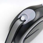 Laisse rétractable Esprit Chat noire et grise avec sangle en nylon robuste pour promenades sécurisées