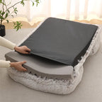 Lit pour chat Esprit Chat en peluche douce grise avec mousse orthopédique et housse amovible lavable