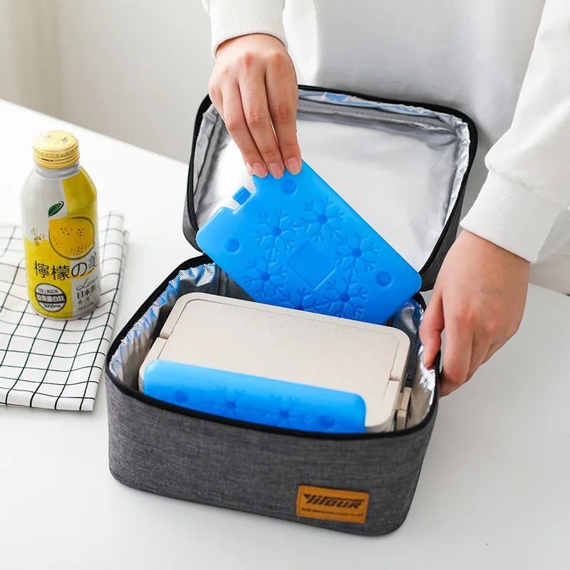 Esprit Chat pack de glace bleu réutilisable en PVC avec motifs de flocons pour sac isotherme et boîte à lunch