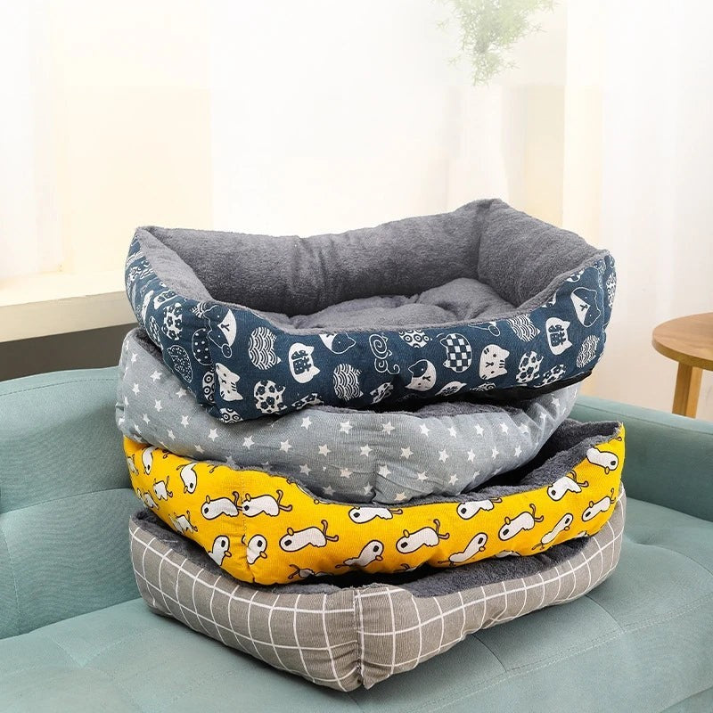 Piles de paniers Esprit Chat confortables en fibre avec motifs imprimés pour animaux, lavables en machine