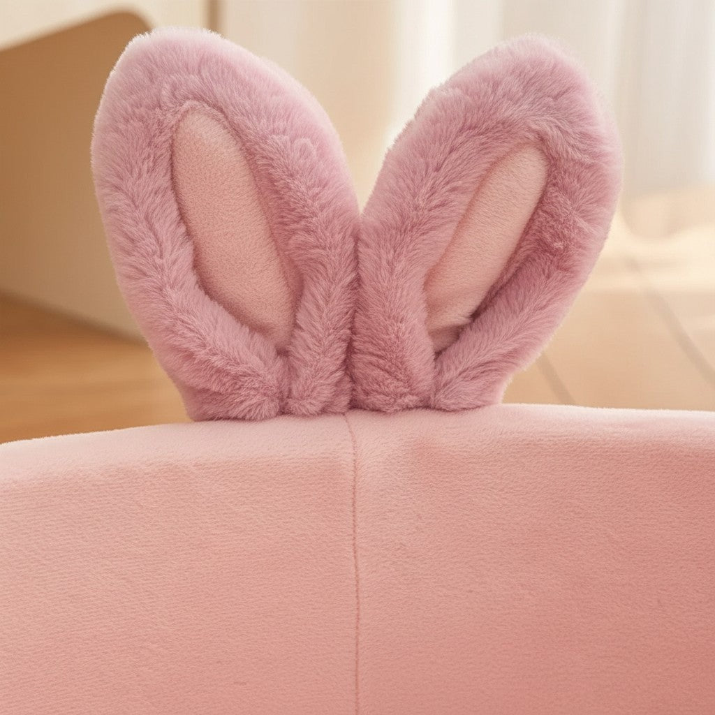 Panier pour chat Esprit Chat rose en tissu doux avec oreilles de lapin décoratives