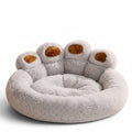 Panier Esprit Chat en forme de patte d'animal gris et marron, en peluche douce et confortable pour chat en hiver