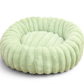 Panier rond Esprit Chat en peluche vert menthe, doux et confortable pour le repos des animaux