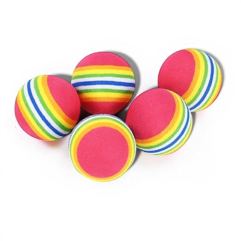 Petites balles arc-en-ciel Esprit Chat en mousse EVA douce et durable pour le jeu interactif des chats